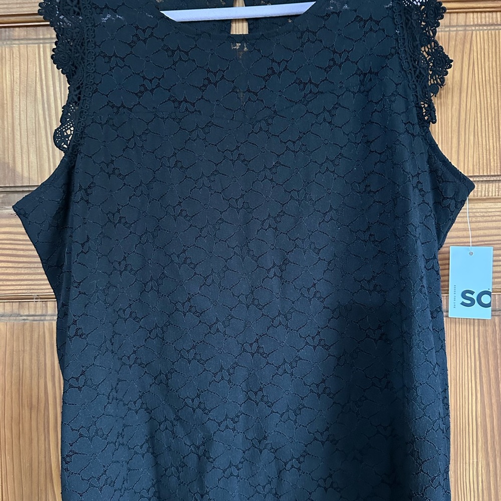 Juniors’ Plus Size SO Lace & Crochet Illusion Top